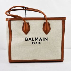 Balmain Cream and Brown Tote Bag